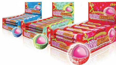 Bubble Breakers Blue Raspberry - Watermelon - Strawberry 36ct box