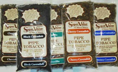 Super Value Pipe Tobacco - Vanilla - Buttered Rum - Cherry Cavendish - Whiskey Cavendish - Amaretto - Natural 12oz Bags