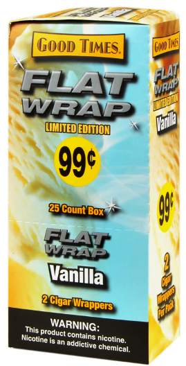 Good Times Vanilla Flat Wraps 2/25's 50ct