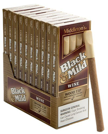 Black & Mild Wine Wood Tip Cigars 10/5's Pack