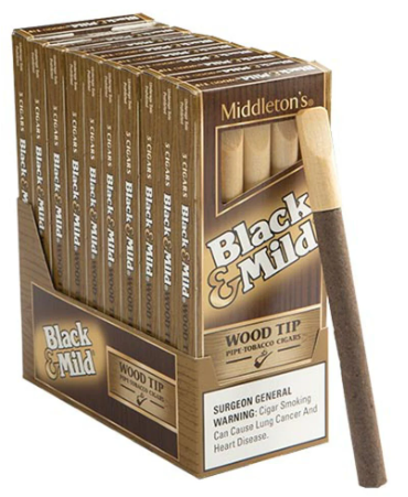 Black & Mild Wine Wood Tip Cigars 10/5's Pack